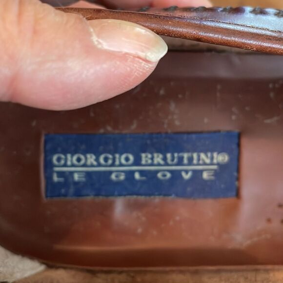 Giorgio Brutini Le Glove brown woven toe tassel slip on loafers - Picture 6 of 8